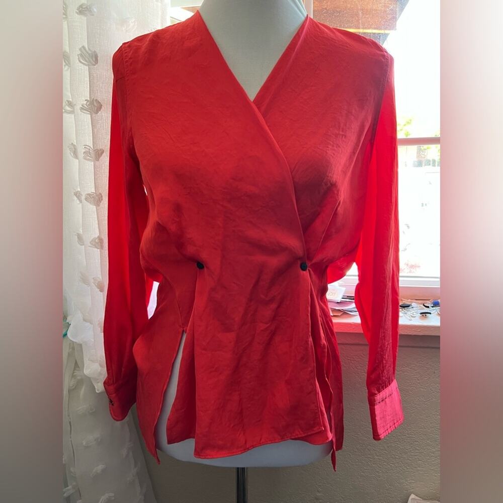 Rag & Bone Debbie red long sleeve top